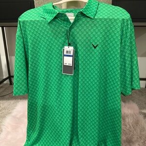 Callaway Bright Green Short-Sleeve Golf Polo